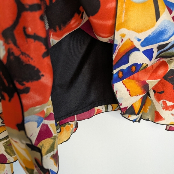 Nygard Asymmetrical Abstract Mosaic Funky Print Midi Skirt Size 14 - Picture 13 of 14